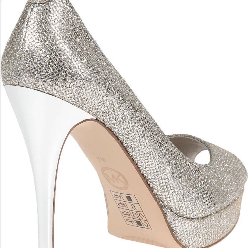 Michael Kors York Platform Silver Heels